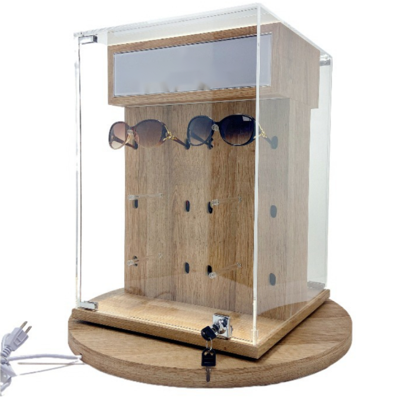Wooden Rotating 12 Pairs Of Glasses Display Stand