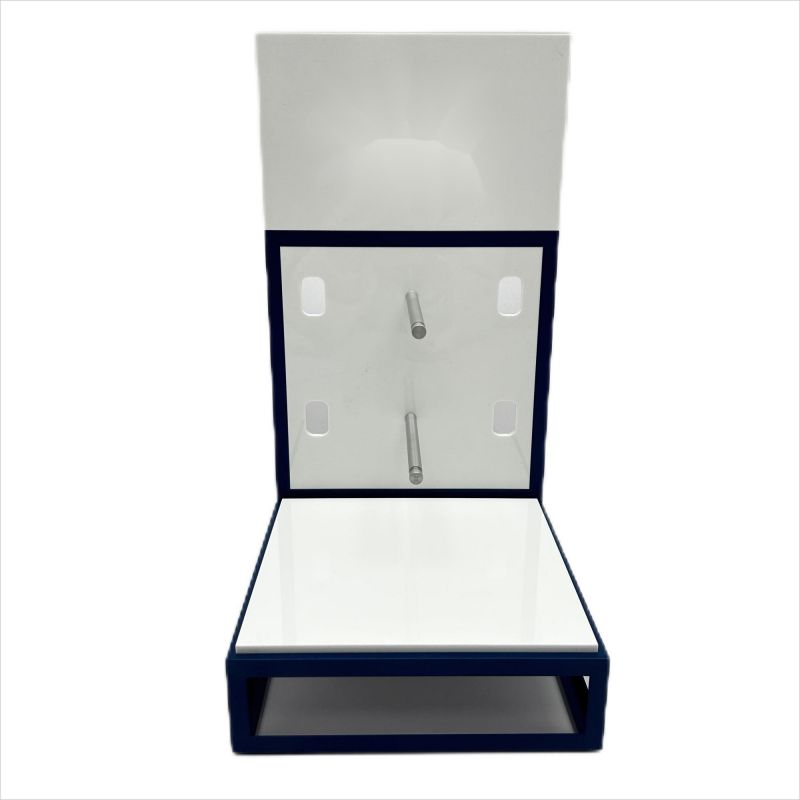 Factory custom logo jack glasses display stand metal frame combined with acrylic plate matching aluminum rod glasses bracket