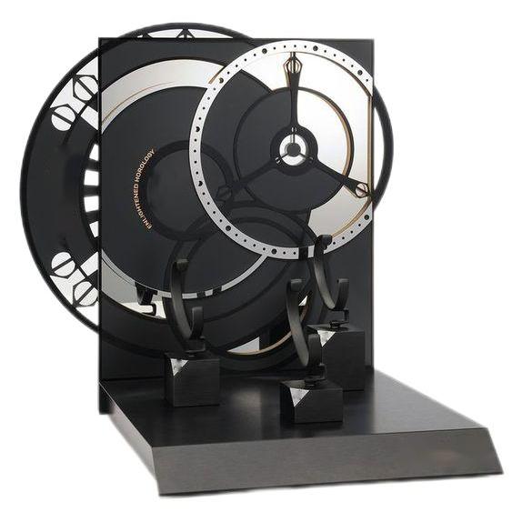 Factory custom logo dial shape Backplane watch display stand Three-dimensional watch display props matching C ring and MDF base